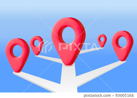 3D Location Map Pin Isolated on White. 93005168
