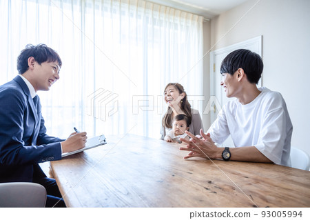 A couple checking the interior of the apartment Living room A couple checking the interior of the apartment Living room 93005994