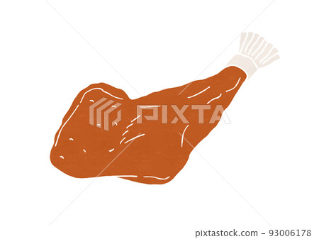 Illustration of a single roast chicken (print style) 93006178