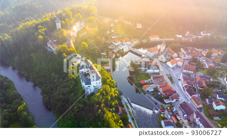 Rozmberk Castle and Vltava River from above Rozmberk Castle and Vltava River from above 93006727