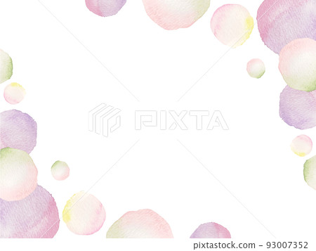 Cute dot frame background drawn with transparent watercolor 93007352