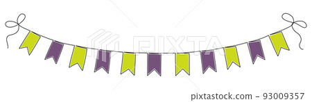 Continuous line drawing of garland. Vector illustration Continuous line drawing of garland. Vector illustration 93009357