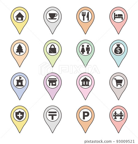 Map location pin icon Map location pin icon 93009521