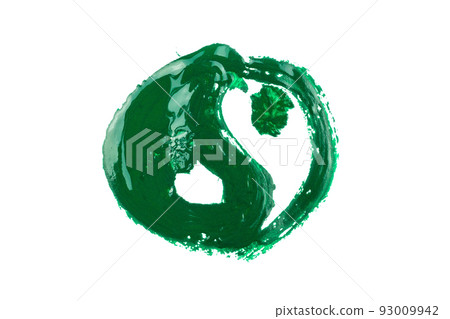 green paint on white background 93009942