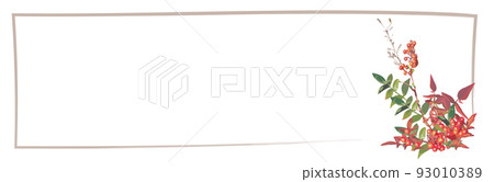 Frame with horizontal text space decorated with flowers (light color) 93010389