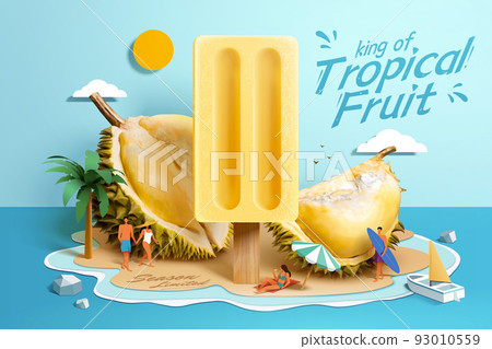 Durian tropical fruit popsicle 93010559