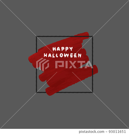 Handwritten cute HPPPY HALLOWEEN letters and a simple background and frame - Halloween material 93011651