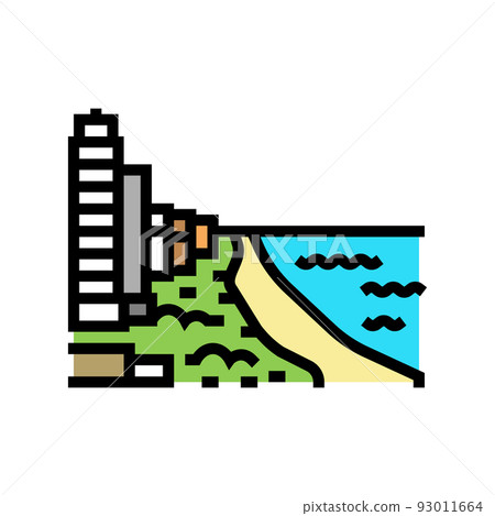 miami beach color icon vector illustration 93011664