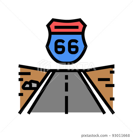highway 66 color icon vector illustration highway 66 color icon vector illustration 93011668