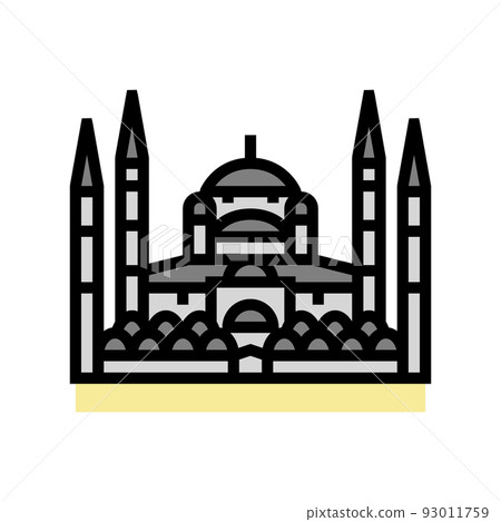 blue mosque color icon vector illustration blue mosque color icon vector illustration 93011759