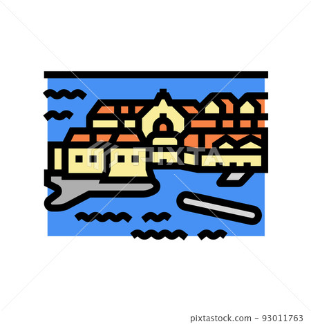 dubrovnik old town color icon vector illustration dubrovnik old town color icon vector illustration 93011763