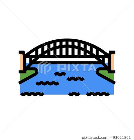 harbor bridge color icon vector illustration 93011801