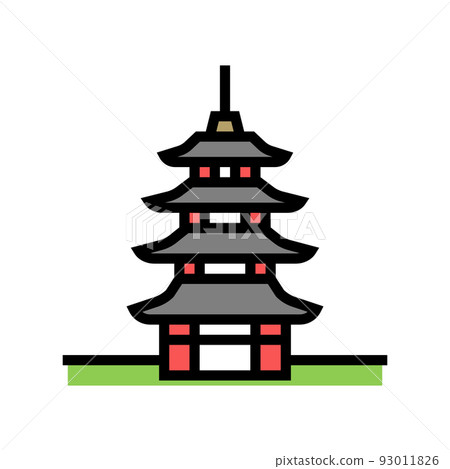 pagoda asia building color icon vector illustration 93011826