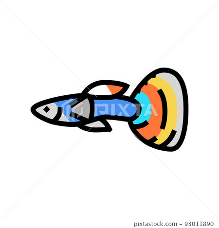 guppy fish color icon vector illustration guppy fish color icon vector illustration 93011890