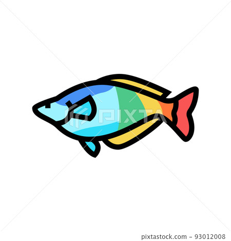 rainbowfish aquarium fish color icon vector illustration 93012008