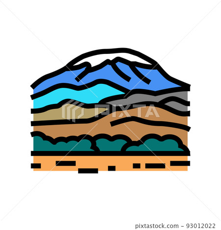 mount kilimanjaro color icon vector illustration 93012022