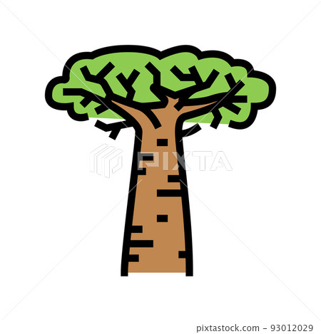 baobab africa tree color icon vector illustration 93012029