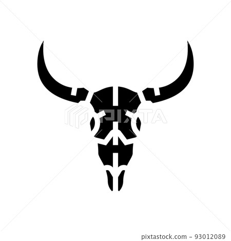 skull bull glyph icon vector illustration 93012089