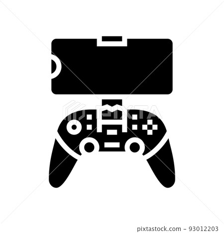 gamepad controller for phone glyph icon vector... - Stock Illustration ...