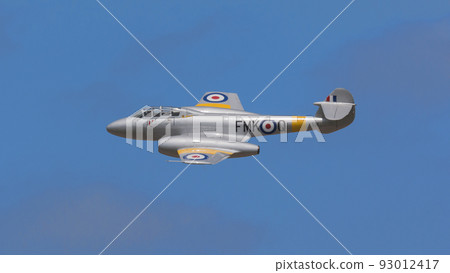 Royal Air Force Meteor T7 jet trainer horizontal flight Royal Air Force Meteor T7 jet trainer horizontal flight 93012417