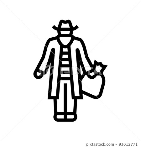 bandit man line icon vector illustration 93012771
