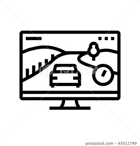 racing video game line icon vector illustration 93012799