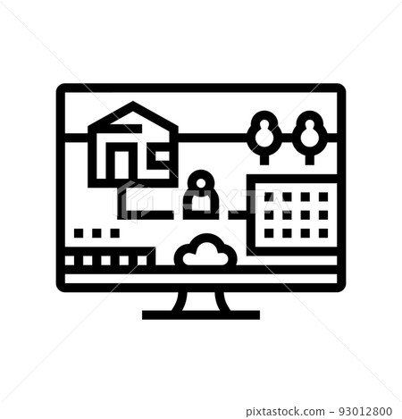 simulation video game line icon vector illustration 93012800