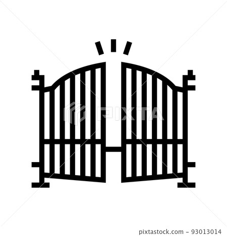 automatic gate line icon vector illustration - Stock Illustration ...