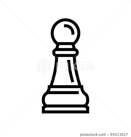 pawn chess figure line icon vector illustration 93013017