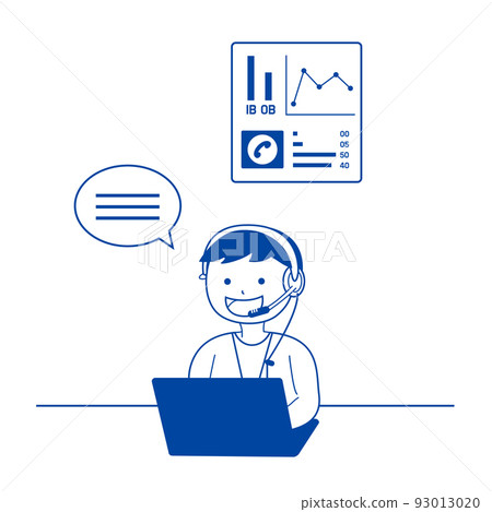 [Vector] a male call center employee 93013020