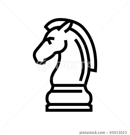 horse chess line icon vector illustration 93013023