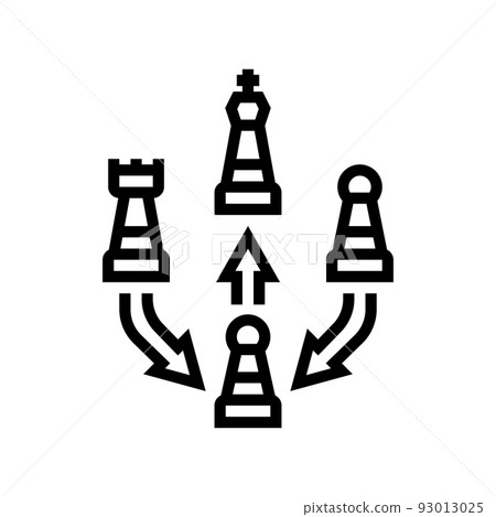 strategy chess line icon vector illustration 93013025