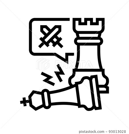 checkmate game process line icon vector illustration 93013028