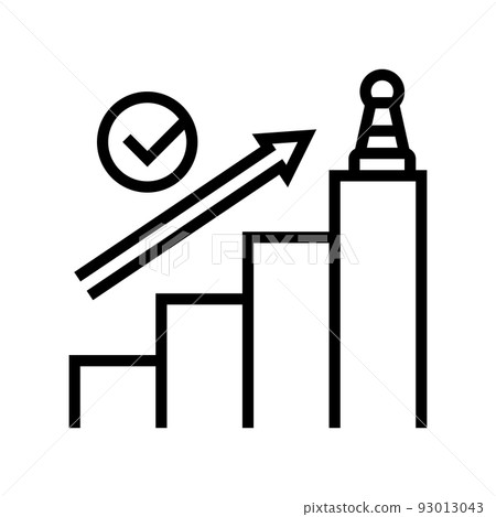 success game and business achievement line icon vector illustration 93013043