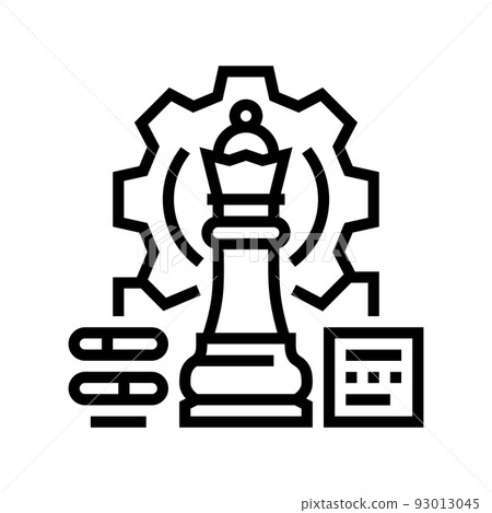 strategic game and business line icon vector illustration 93013045