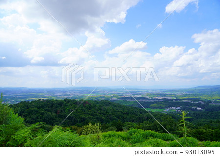 Kizugawa City and Kyoto direction seen from the top of Mt. Wakakusa in summer 93013095