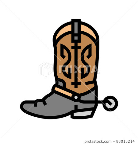 retro boot color icon vector illustration 93013214