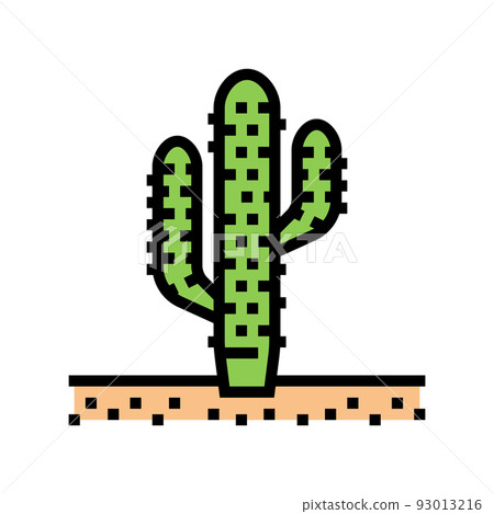 cactus western plant color icon vector illustration 93013216