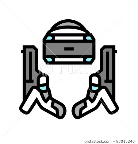 vr gun set color icon vector illustration 93013246