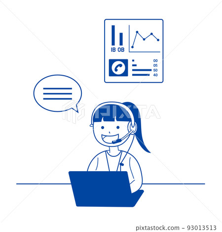 [Vector] a female call center employee 93013513