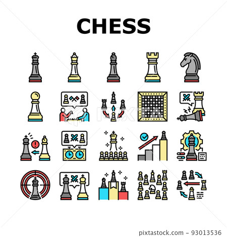 Chess Smart Strategy Game Figure Icons Set Vector 93013536