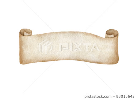 Ancient empty scroll. Watercolor paper papyrus isolated on white background. Ancient empty scroll. Watercolor paper papyrus isolated on white background. 93013642