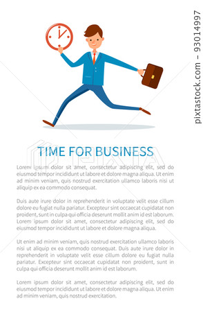 Time for Business Poster, Businessman Runs at Work Time for Business Poster, Businessman Runs at Work 93014997