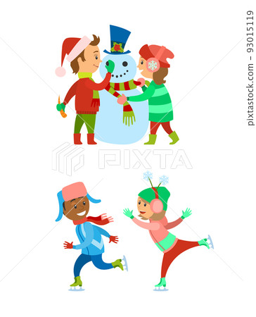 Children on Christmas Holidays, Winter Vacations Children on Christmas Holidays, Winter Vacations 93015119