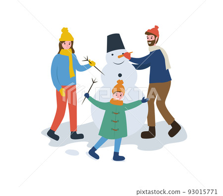 Family Winter Activity, Father Mother and Kid Family Winter Activity, Father Mother and Kid 93015771