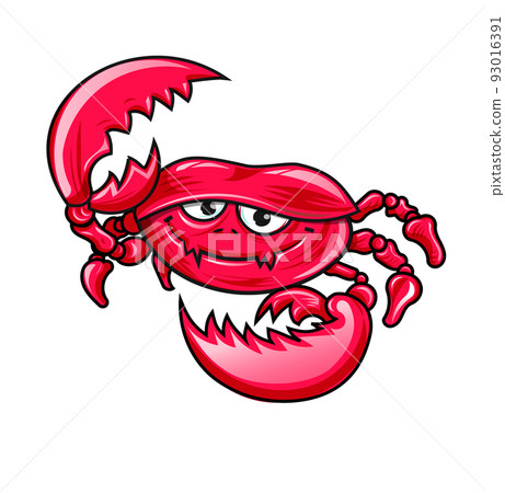 Cartoon smiling crab. isolated on white background Cartoon smiling crab. isolated on white background 93016391