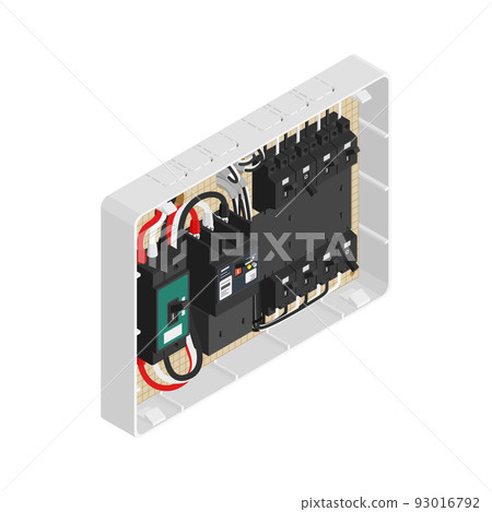Old switchboard with open lid isometric 93016792