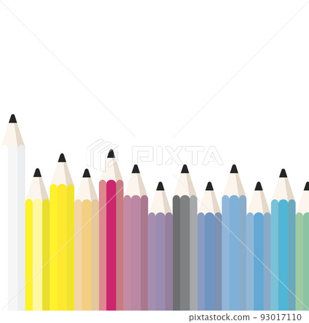 Colorful pencils on white background template. 93017110