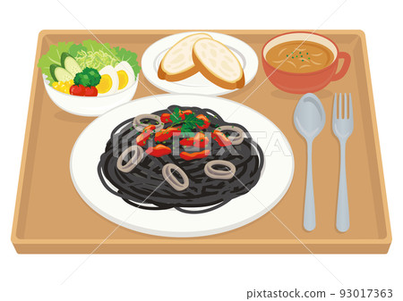 Meal_pasta_squid ink spaghetti_set Meal_pasta_squid ink spaghetti_set 93017363