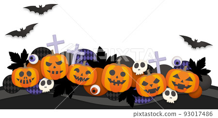 Halloween background, png has a thin translucent shadow on the bat, eyeball and skull. 93017486